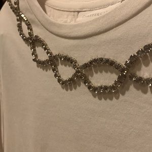 White Shirt with Rhinestones